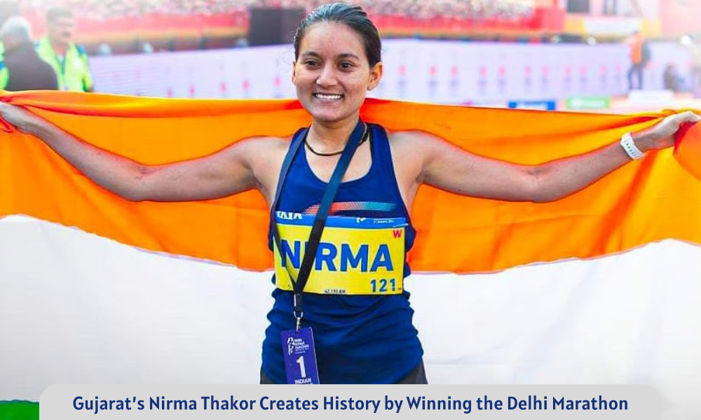 Gujarat’s Nirma Thakor Creates History by Winning the Delhi Marathon