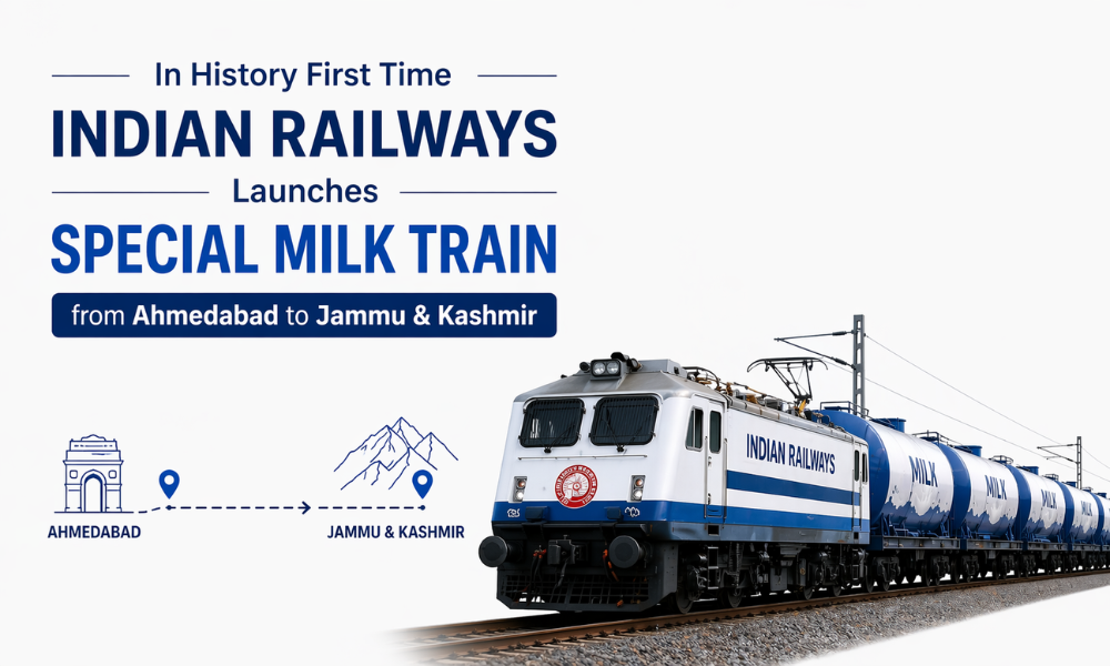 In History First Time Indian Railways Launches Special Milk Train from Ahmedabad to Jammu & Kashmir