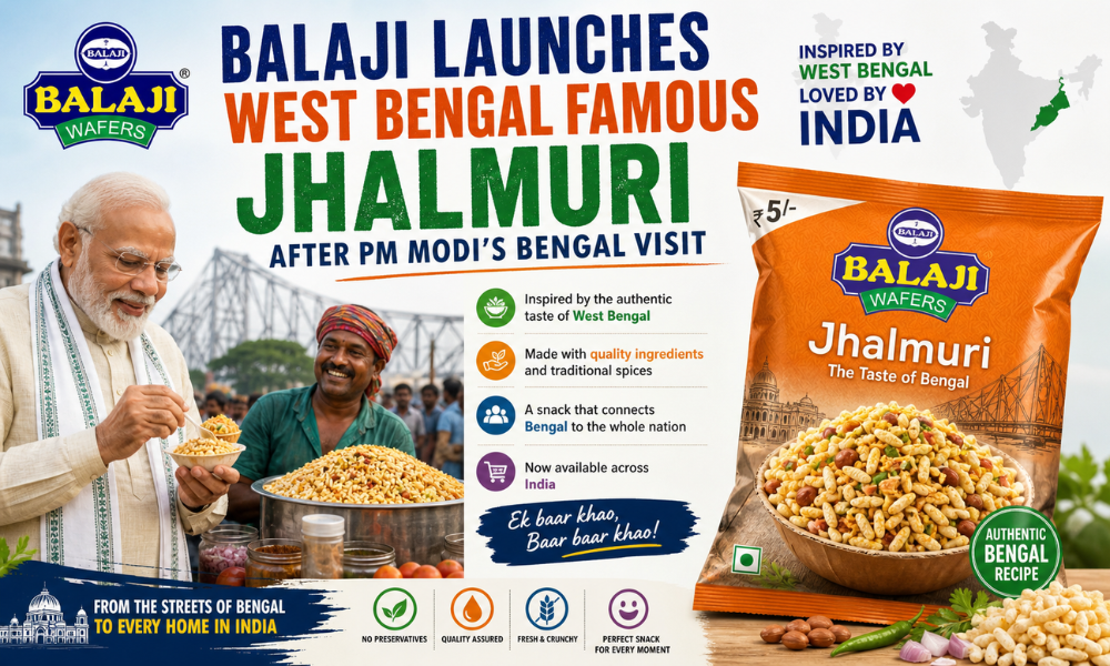 Balaji Wafers Launches Jhalmuri - Most Famous West Bengal Jhalmuri Snacks Now in Rs.5 Packet
