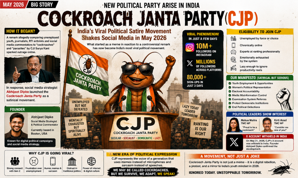 Cockroach Janta Party (CJP) – India’s Viral Political Satire Movement Shakes Social Media in May 2026