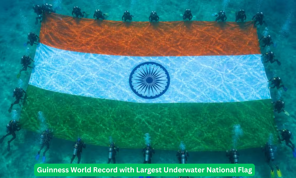 India Sets Guinness World Record with Largest Underwater National Flag Unfurled in Andaman and Nicobar Islands