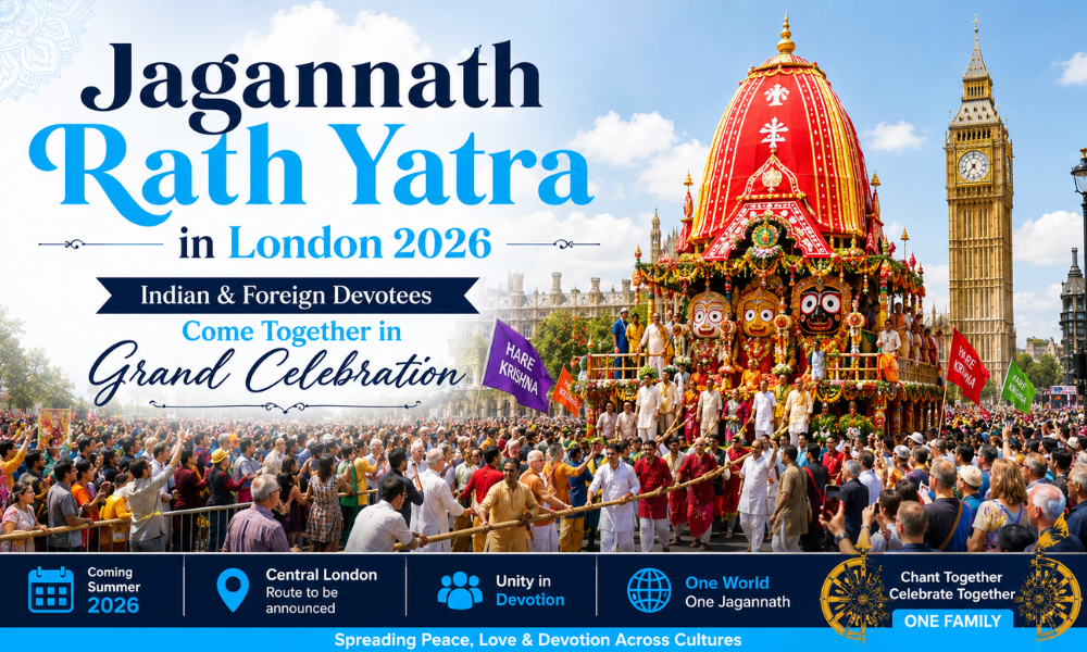 Jagannath Rath Yatra in London 2026 - Indian & Foreign Devotees Come Together in Grand Celebration