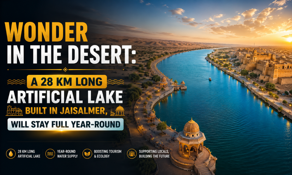 Wonder in the Desert A 28 km Long Artificial Lake Built in Jaisalmer, Will Stay Full Year-Round