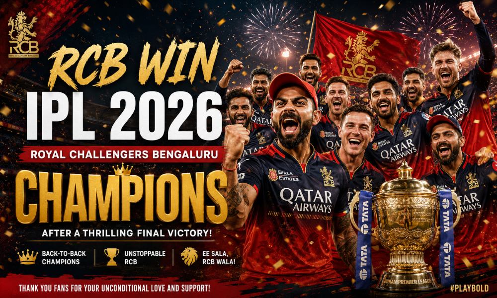 RCB Win IPL 2026 Royal Challengers Bengaluru Become Champions After Thrilling Final Victory