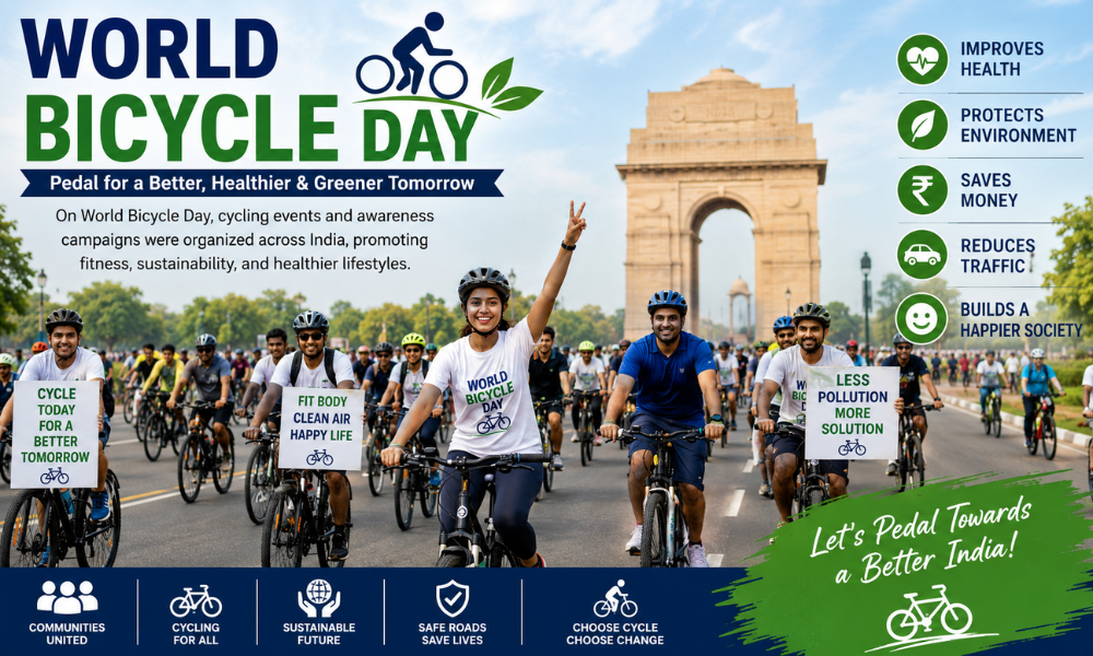 World Bicycle Day Sees Nationwide Participation India Pedals Towards a Healthier and Greener Future