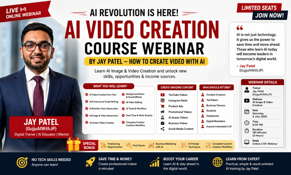 AI Video Creation Course Webinar 2026 by Jay Patel - Learn How to Create Professional Videos with AI