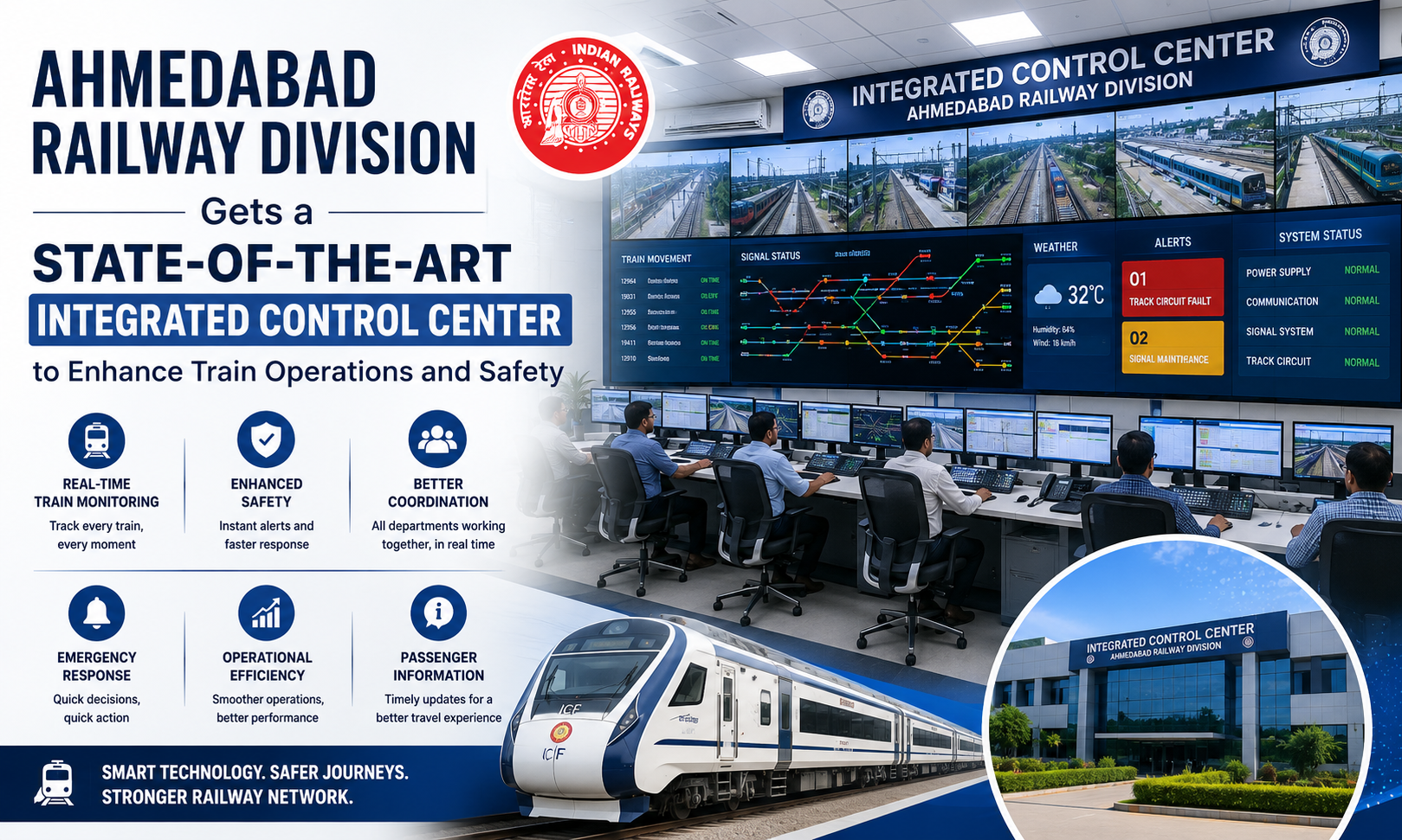 Ahmedabad Railway Division Gets a State-of-the-Art Integrated Control Center to Enhance Train Operations & Safety