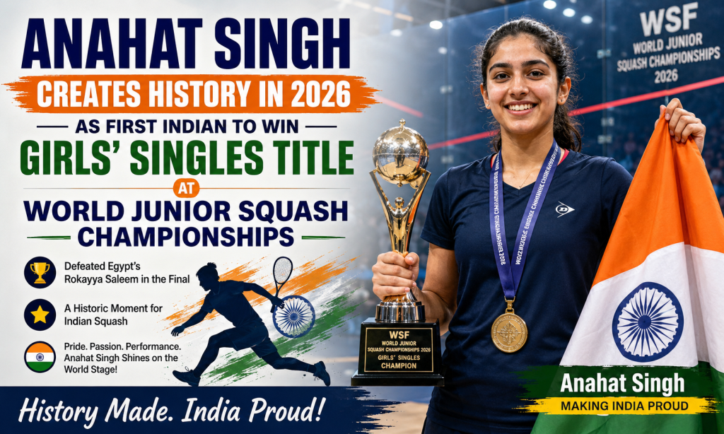 Anahat Singh Creates History in 2026 as First Indian to Win Girls' Singles Title at World Junior Squash