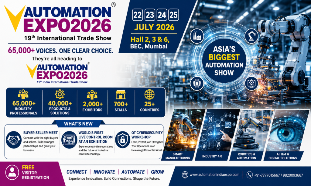 Automation Expo 2026 Mumbai – 19th International Trade Show for Smart Manufacturing, Robotics & Industry 4.0