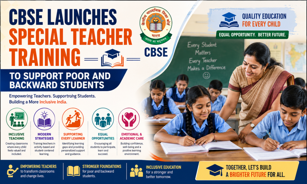 CBSE Launches Special Teacher Training to Support Poor and Backward Students