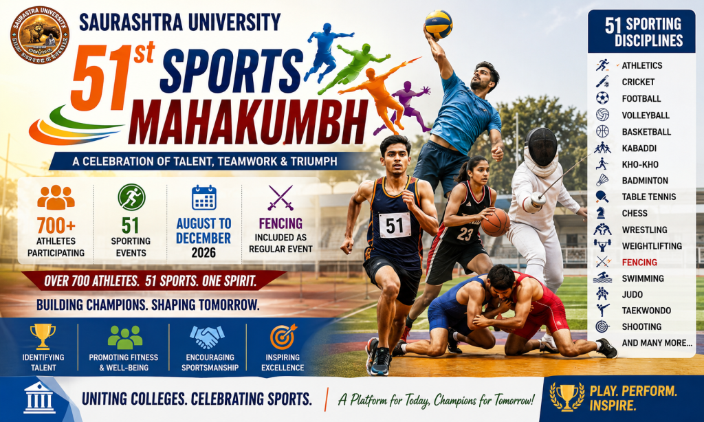 Saurashtra University's Sports Mahakumbh to Feature Over 700 Athletes Across 51 Sporting Events