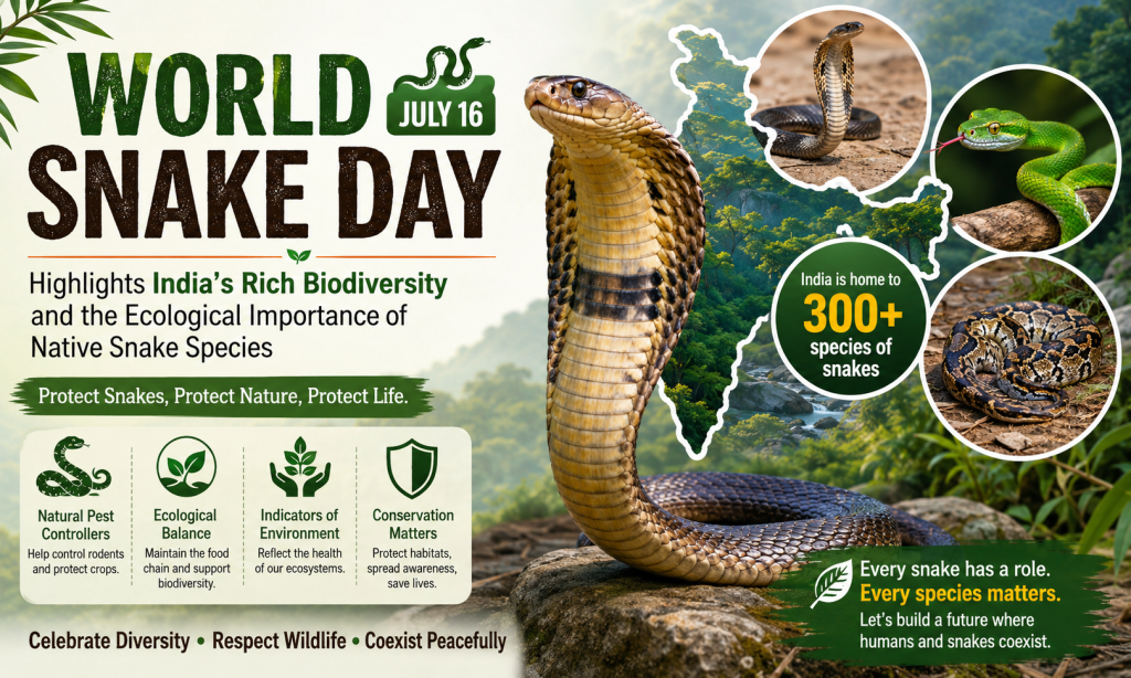 World Snake Day India's Rich Biodiversity & the Ecological Importance of Native Snake Species