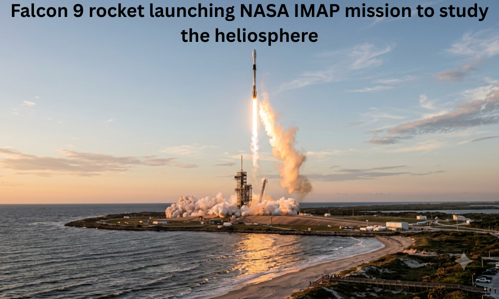 Falcon 9 rocket launching NASA IMAP mission to study the heliosphere