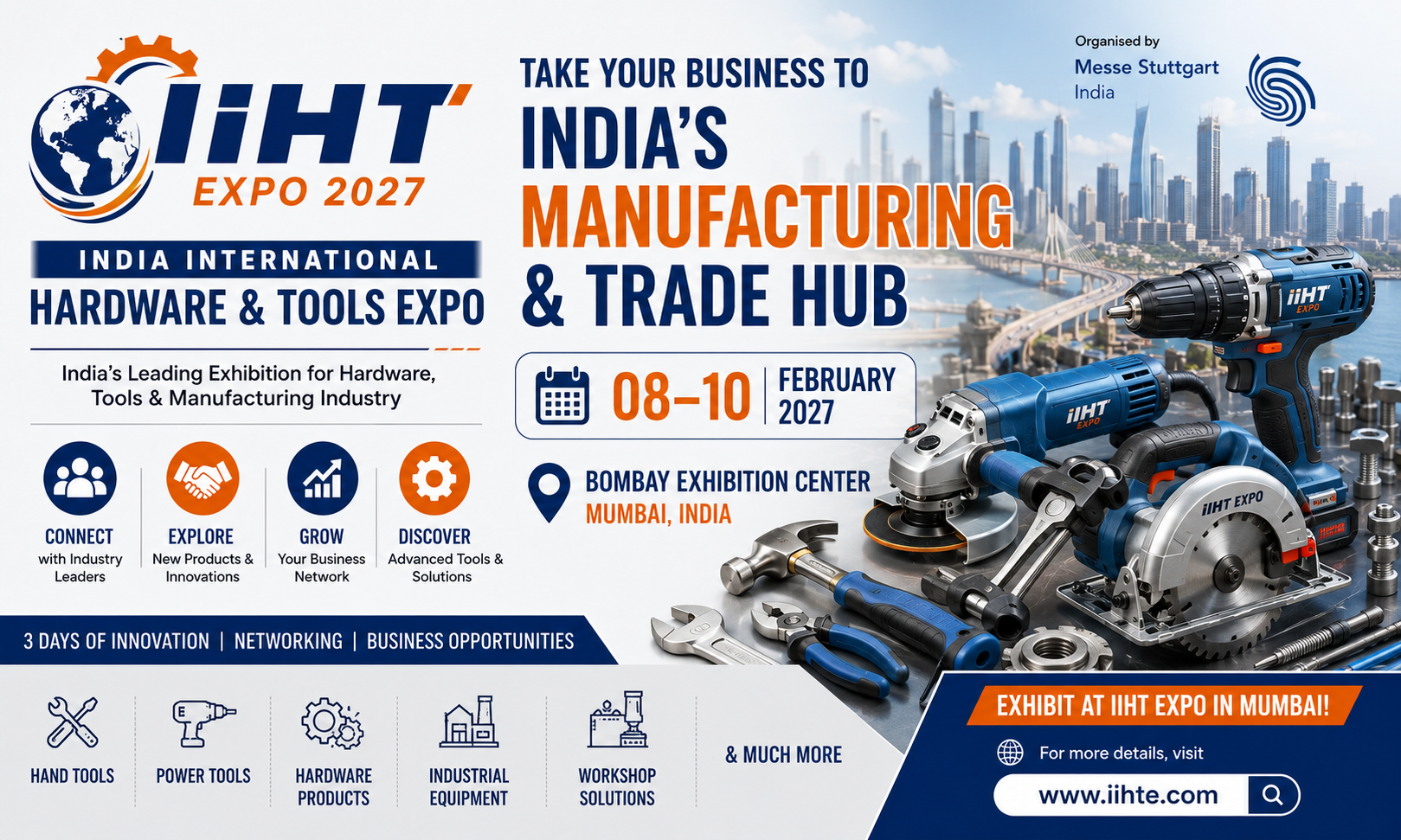 IIHT Expo 2027 Mumbai India International Hardware & Tools Expo to Be Held from February 8–10