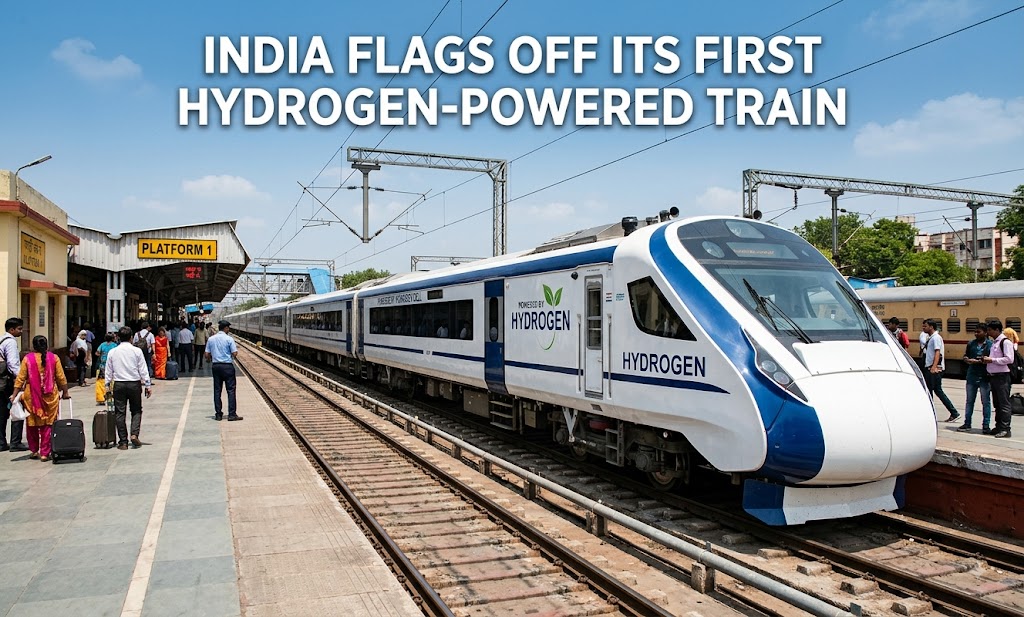 India flags off its first hydrogen powered train
