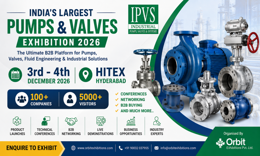 India's Largest Pumps & Valves Exhibition 2026 to Be Held at HITEX Hyderabad on December 3–4