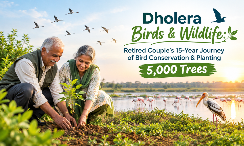 Dholera Birds & Wildlife Retired Couple’s 15-Year Journey of Bird Conservation & Planting 5,000 Trees