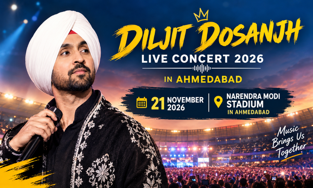 Diljit Dosanjh Live Concert 2026 in Ahmedabad at Narendra Modi Stadium